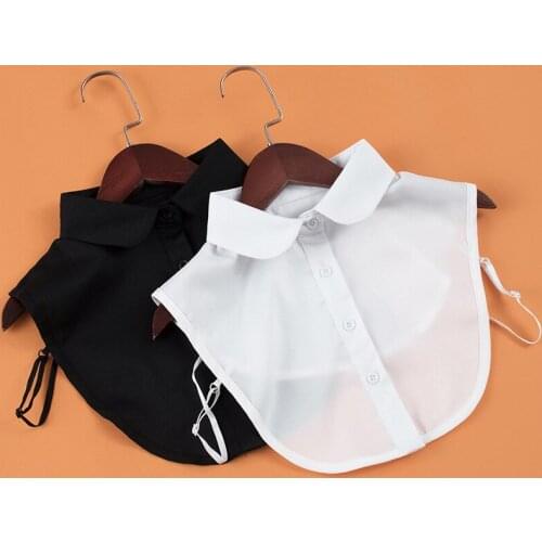 Black White Shirt Detachable Collar False Collar Lapel Multi-functional Occupational Wear Womens Classic Clothes Accessories