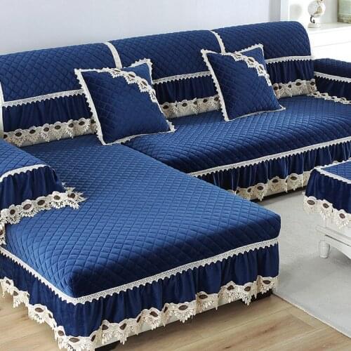 Europe Plush Sofa Cover Sofa Towel Cushion Fabric Universal Non-slip Pillowcase Lace Sofa Cover All-inclusive Universal Set