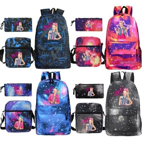 Hot Sale Jojo Siwa Bagpacks For Boys Girls School Bag Bookbags 3 PCS/Set Womens Mochila with Crossbody Bag Pen Bag School Gifts
