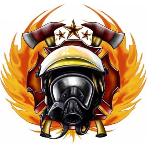 Personality Firefighter Car Accessories Fashion Decal Sunscreen Windows Occlusion Scratch Decoration Car Sticker 13cmX13cm