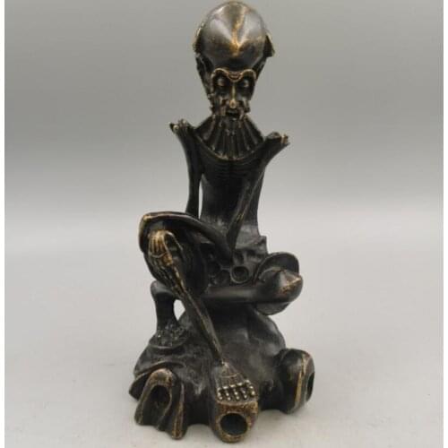 China brass Skeleton Dharma Patriarch crafts statue