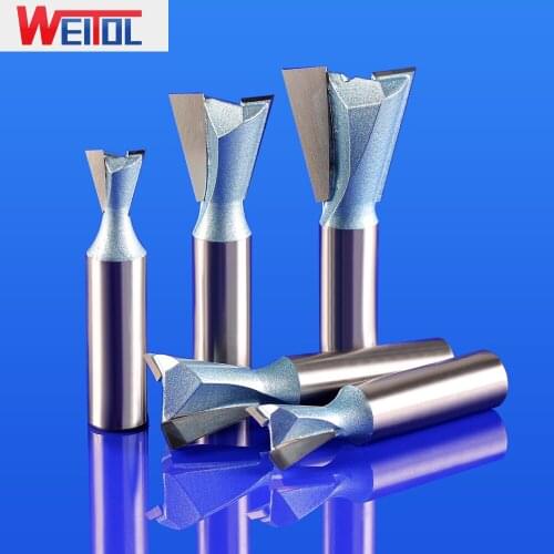 Weitol free shipping 1pcs 1/2 or 1/4 inch CNC woodworking tool carbide dovetail router bit wood cutting tool end milling bit