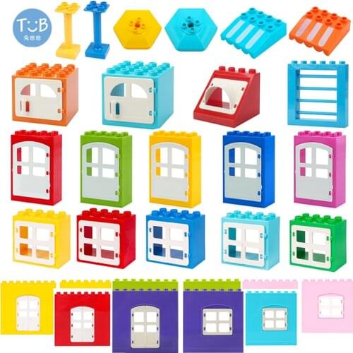 Big Building Blocks Bulk Scenes model Household Door window wall Accessories Compatible With Brick Diy Toys For Children Gift