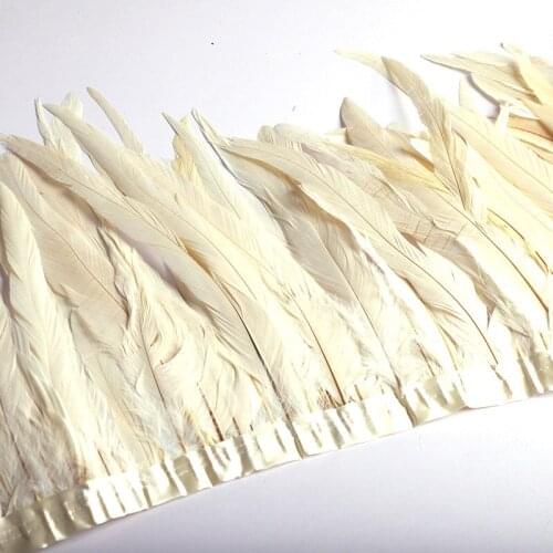 Beatiful 20Yards Cock tail feathers Trim Fringe 30-35cm/12-14inch Width Apparel Decorative Craft Feather Trim Feather Ribbon DIY