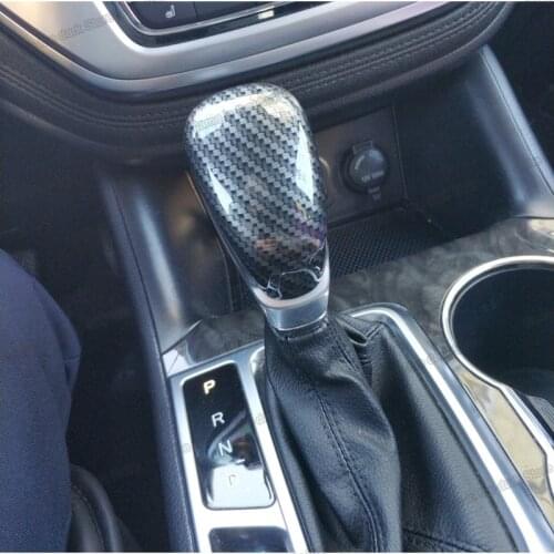 Lsrtw2017 Carbon Fiber abs Car Gear Lever Head Trims Chrome Accessories for Changan Cs95 2017 2018 2019 shift knob cover