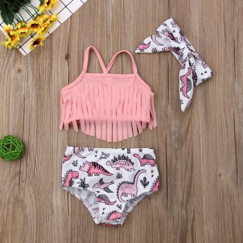 Toddler Kids Baby Girl Fashion Tassel Bikini Set Swimwear Swimsuit Bathing Suit