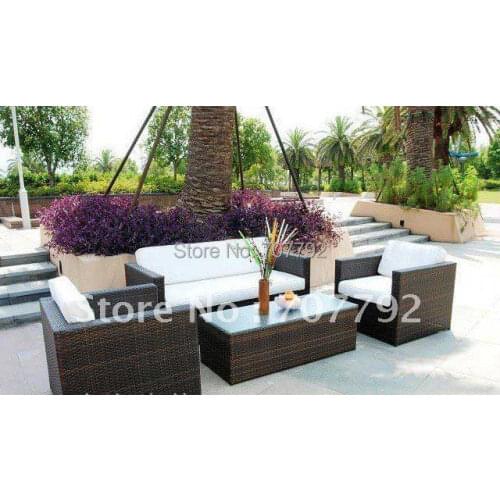 Aluminium rattan garden sofa set