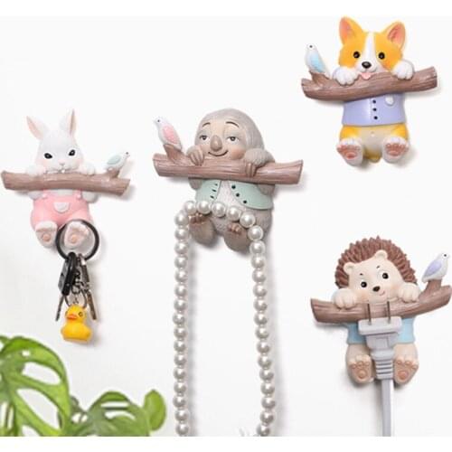 Wall Decoration Hook Wall Landscape With Cute Clothes Hook Multifunctional Home Cartoon Resin Bedroom Living room Hooks