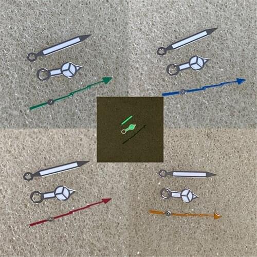 New Watch Accessories Nh35 Pointer Silver Three-hand Watch Hand Green Luminous Suitable For Nh35 Nh36 Movement Parts