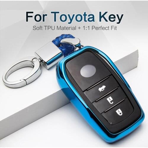 New TPU Car Key Case Cover For Toyota Chr Rav4 Auris Avensis Prius Aygo Camry 2018 Prado Crown Aqua Key Ring Shell Accessories