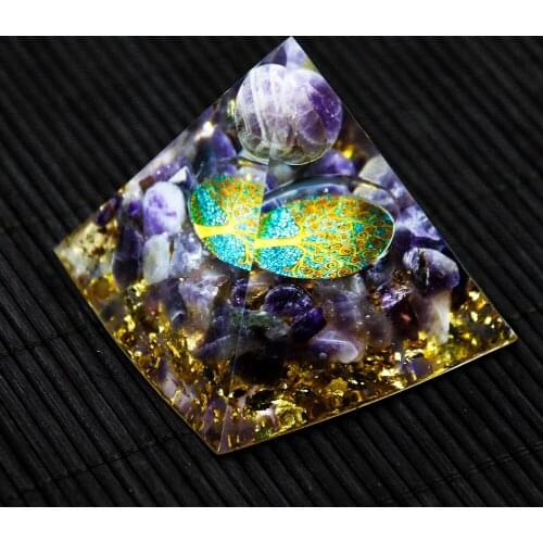 Ogan Tree Of Life Peridot Pyramid Healing Crystals For Protection Meditation Yoga Decoration Unique Handmade Room Decoration