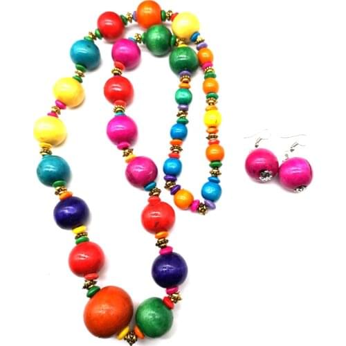 African wooden beads necklace