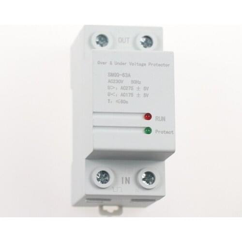 230V AC 40A 63A Din Rail Auto Recovery Voltage Protective Over Under Voltage Relay Device Protector Overvoltage Protection