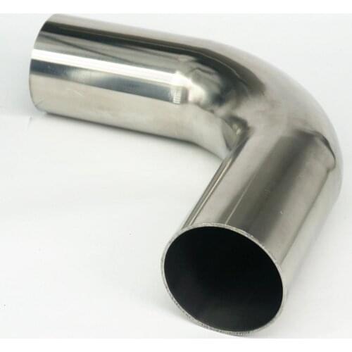 57mm O/D 304 Stainless Steel Sanitary Weld 90 Degree Elbow Tube Butt Pipe Fitting Straight pipe length 100mm