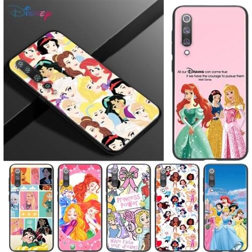 Silicone Cover Disney cute princess For Xiaomi Mi 11 11i 10i 10T 10 9T 9SE 8 Ultra Lite Pro 5G Black soft Phone Case