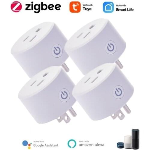 Tuya ZigBee Smart Plug 15A US Adapter Wireless Timer Socket Smart Home Voice Control Work With Alexa Google Home Assistant