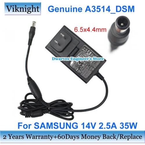 US Plug A3514_DSML Laptop Adapter Charger 14V 2.5A A3514_RPN BN44-00990A For SAMSUNG Original Power Supply 35W