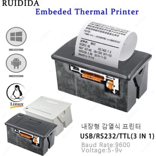 USB RS232 TTL Thermal Embedded POS Receipt Printer 58mm ATM Thermal Ticket Micro Panel Arduino Linux Engineer Encoding