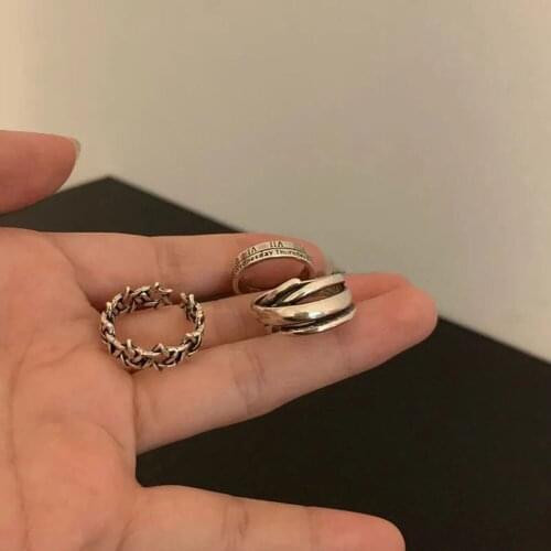 Suit Hip Hop Punk Ring Men Women Jewelry Party Accessories Ring Personality Three Finger Conjoined Chain Open Ring New Trend