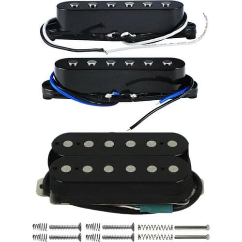 3PCS/set Black Alnico 5 Strat Electric Guitar Pickups HSS Single Coil & Humbucker Pickups For FD Strat Style Guitar Replacement