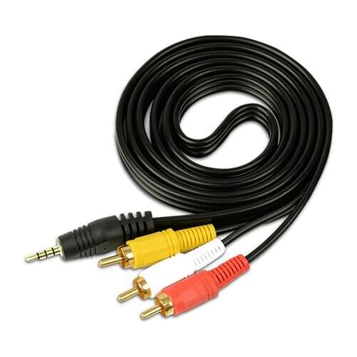 1.5M 3.5mm Jack to 3 RCA 3RCA AV Audio Video Cable Male To Male Converter AV Cable Wire Cord