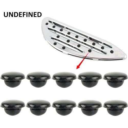 10 Pcs Black Rubber Insert Pads Skidproof Cut Floorboards Footpegs Motorcycle Parts for Harley Touring 1986-2018 UNDEFINED