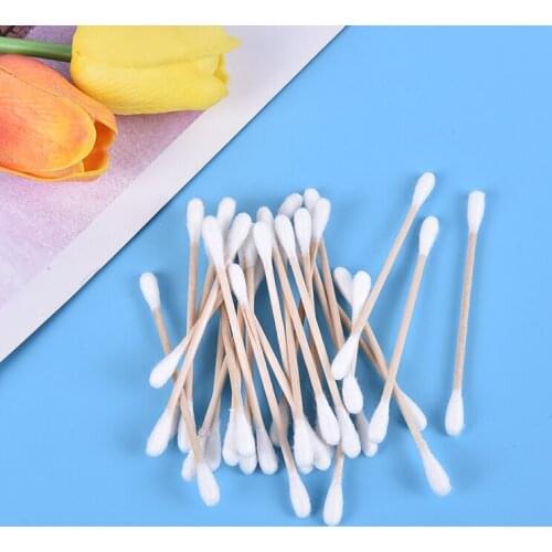 100pcs/ Pack Double Head Cotton Swabs Women Makeup Buds Tip For Medical Wood Sticks Nose Ears Cleaning Health Care Tools