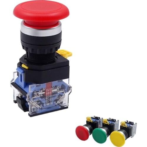 1NO 1NC Button Switch Self-reset Power supply Button Switch Hole Size 22mm LA38-11M