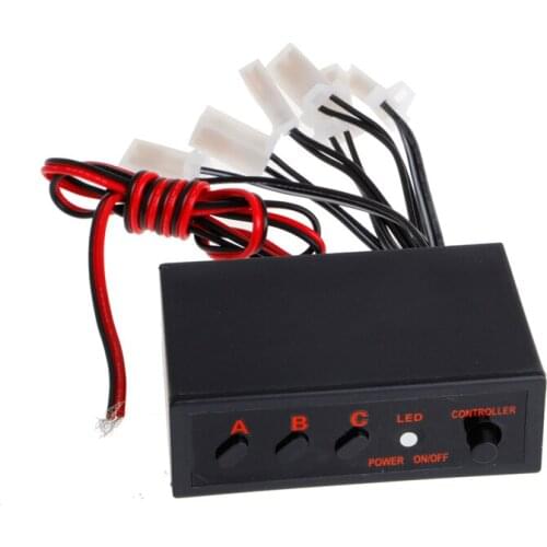 6 Ways LED Car Strobe Flash Light Lamp Emergency Flashing Controller Box DC 12V D7WD