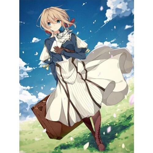 Embroidery Diamond Full Square Drill 5D Anime Violet Evergarden Picture Home Decor Painting Cross Stitch Wall Sticker Handmade