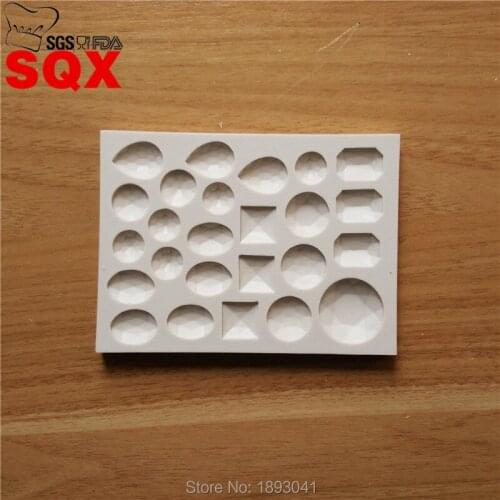 Big size Sugar silicone mold gem diamond jewelry cake mold fondant cake decorating tool SQ16322
