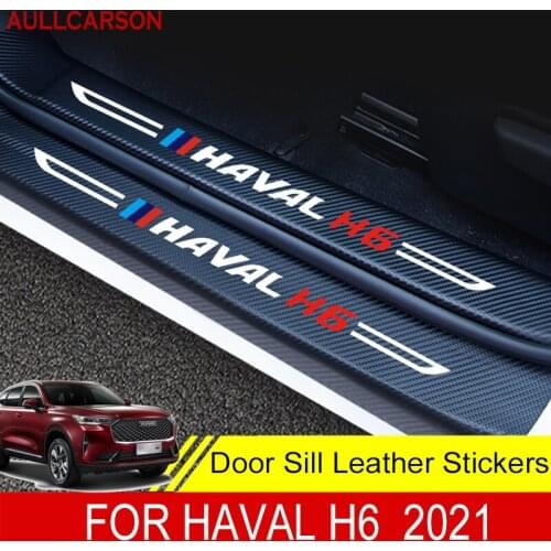For Haval H6 2021 Car Door Sill Pedal Board Cover Trim Carbon Fiber Rear Bumper Trunk Sticker Auto Accessories