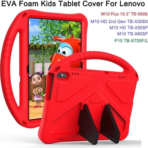 For Lenovo 10.3" Tab M10 FHD Plus TB-X606F M10 TB-X505/X605F P10 TB-X705 Case EVA Foam Kids Safe Shockproof Stand Tablet Cover