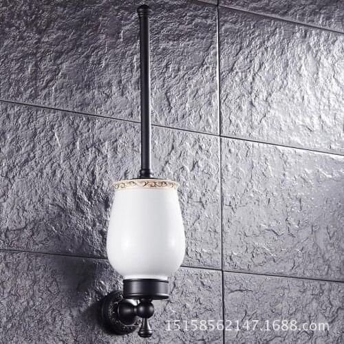 European toilet brush rack copper black bronze toilet brushrack black simple bronze bathroom pendant