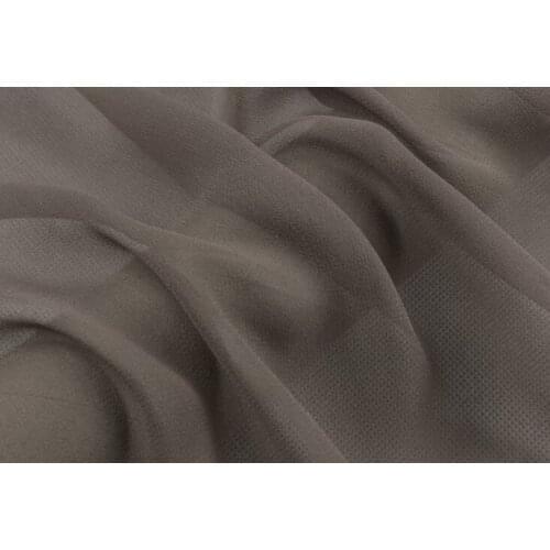 Howmay 100% pure silk fabric georgette 8m/m 138cm 54" khaki 133# lightweight soft tulle for dress or scarf