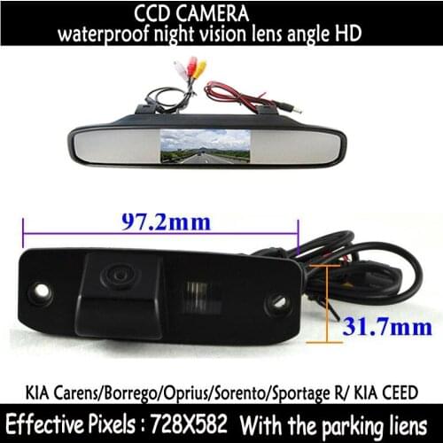 Parking Car RearView camera Reverse CCD CAR CAMERA + REARVIEW monitor for KIA Carens Borrego Oprius Sorento Sportage R KIA CEED