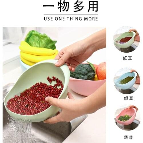 Kitchen Rice Washing Basket Creative Home Washing Rice Sieve Washing Vegetable Basket Draining Basket Vegetable and Fruit Basket