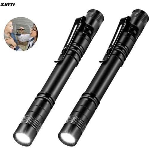 Mini LED Pen Torch Portable Penholder Led Flashlight Night Walking Lighting Car Maintenance Work Lanterna LED Torch Waterproof