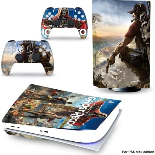 New Ghost PS5 Standard Disc Edition Skin Sticker Decal Cover for PlayStation 5 Console & Controller PS5 Skin Sticker Vinyl