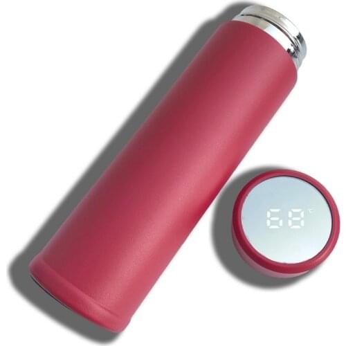 The new mirror temperature shows stainless steel insulation cup spray plastic anti-scratch business gift straight cup 400-500ML