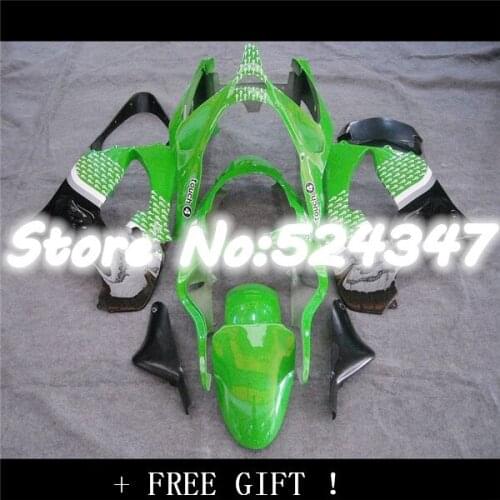 Fei-Body For KAWASAKI NINJA ZX9R Factory green black 00-01 ZX-9R ZX 9R 9 R ZX9 R 00 01 2000 2001 Green black Fairing