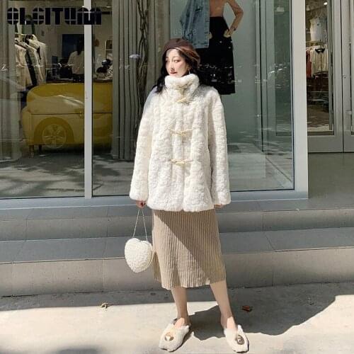 2020 Women Winter New Fur Coat Korean Loose Thick Warm Middle-long Sheep Shearing Faked Fur Coat mujer