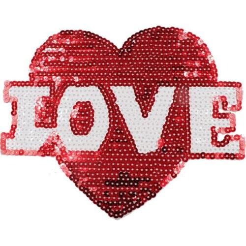 Fashion Sequin love letter patches for clothing DIY iron on parch appliques Embroidery applique patch ropa clothing accessories