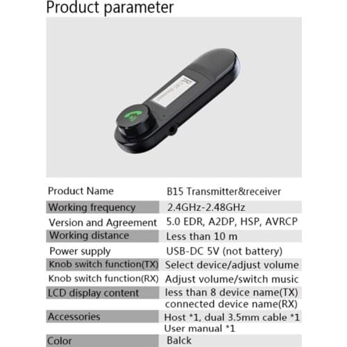 H7JA Portable Bluetooth-compatible Receiver Wireless Adapter Hands-free Calls Slide Switch Plug and Play Easy Control