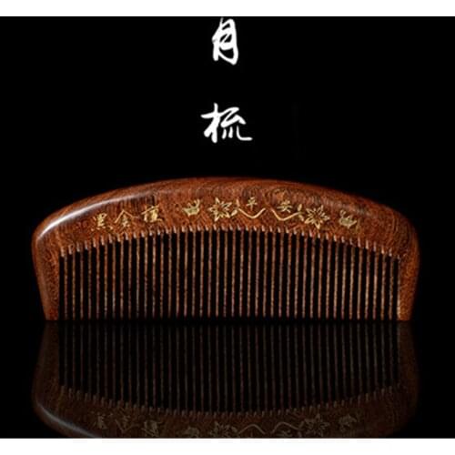 Professional Health Care Comb Anti-static Massage Green Sandalwood Comb Handmade Hair Brush Wedding/ Birthday Gift