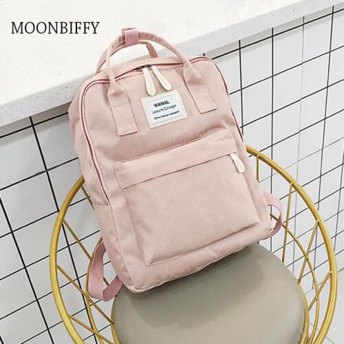 Girl Students School Bags Women Canvas waterproof Backpack School Bag Wild little fresh Travel Backpack pink green
