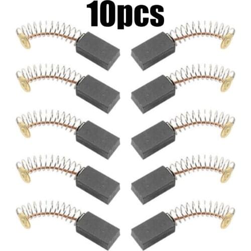 10Pcs Carbon Brush 6*12*17mm 10pcs/set For charcoal electric motor Drill Chain Saw Garden Tool Parts Thick Copper Wire