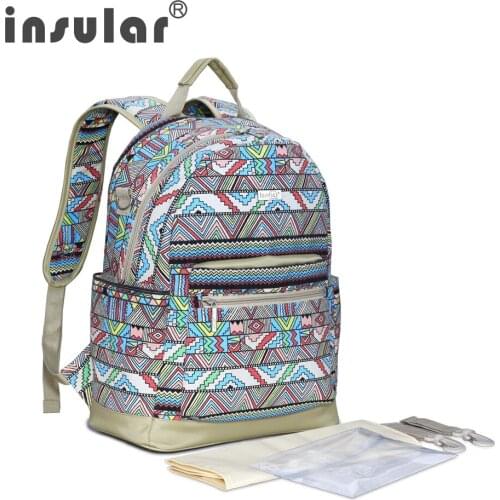 Fashion mummy mom baby maternity diaper nappy backpack insular nappy changing storage bags infant large capacity nursing bag