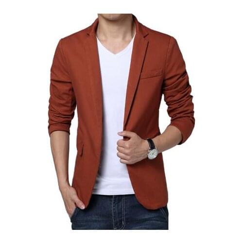 TPSAADE Mens Fashion Mens Spring and Autumn Casual Jacket Solid Color Slim Fit High Quality Blazer Trend Formal 2019 New Coat