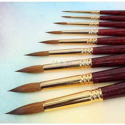 Escoda Reserva 1212 Series Artist Watercolor Short Handle Round Paint Brush,Pure Kolinsky-Tajmyr,for watercolor&acrylic painting